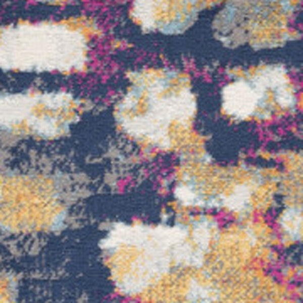 HomeRoots 20' Contemporary Blue and Ivory Abstract Runner Rug for High-Traffic Areas, Easy Care & Stylish Design 8’ x 11’ 393126