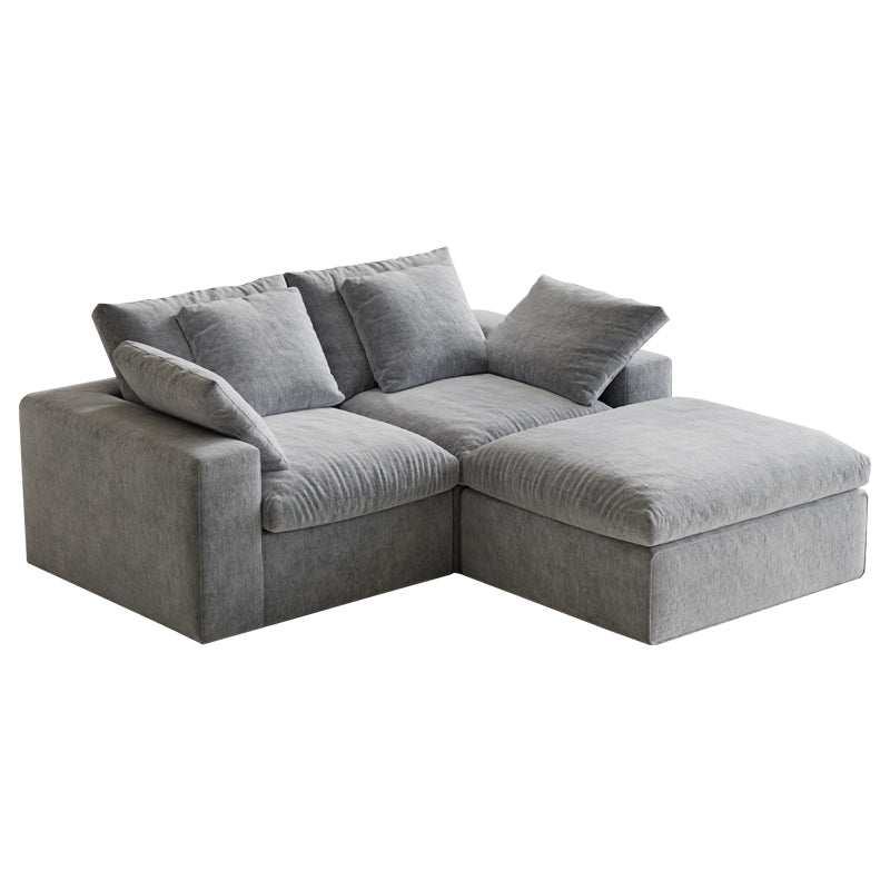 English Elm Modular Sectional Sofa - 3-Seater Light Gray Minimalist Design With Ottoman, Comfy Sleeper Option W3622S00010