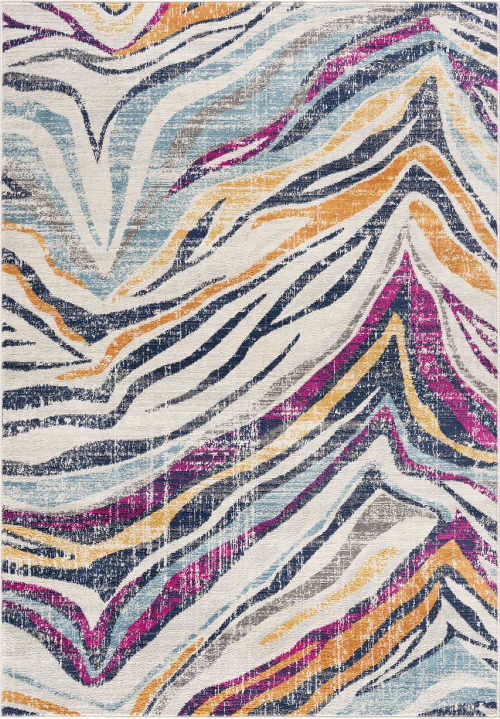 HomeRoots 20' Blue and Gold Abstract Runner Rug - Stylish, Durable, and Modern Design for Hallways and Entryways 8’ x 11’ 393143