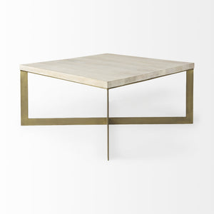 Homeroots 34" Beige Metal Square Coffee Table   393162
