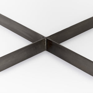 Homeroots 34" Brown Solid Wood And Metal Square Coffee Table   393163