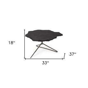 Homeroots 33" Black Metal Round Coffee Table   393164