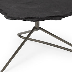 Homeroots 33" Black Metal Round Coffee Table   393164