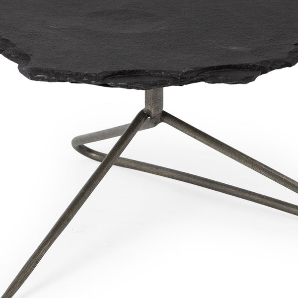 Homeroots 33" Black Metal Round Coffee Table   393164