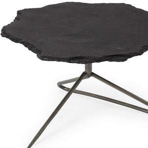 Homeroots 33" Black Metal Round Coffee Table   393164