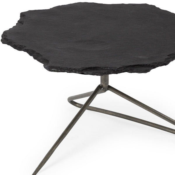 Homeroots 33" Black Metal Round Coffee Table   393164