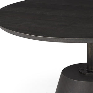 Homeroots Black Wooden Pedestal Base Coffee Table   393166