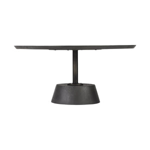 HomeRoots 32" Elegant Round Pedestal Coffee Table - Solid Wood & Iron, Modern Low-Profile Design for Any Space 393166