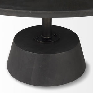 Homeroots Black Wooden Pedestal Base Coffee Table   393166