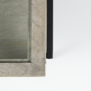 Homeroots 42" Gray And Black Glass And Metal Square Coffee Table With Shelf   393171