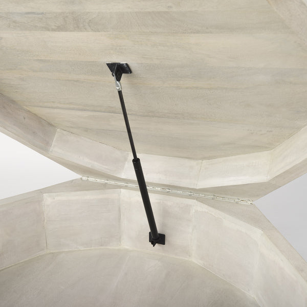 Homeroots 48" Natural Solid Wood Hexagon Lift Top Coffee Table   393174