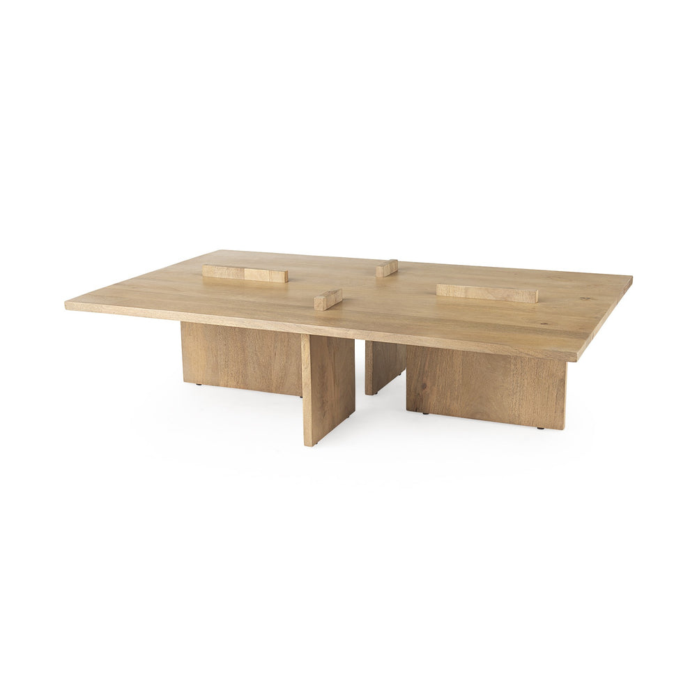 Homeroots 34" Natural Rectangular Coffee Table   393175