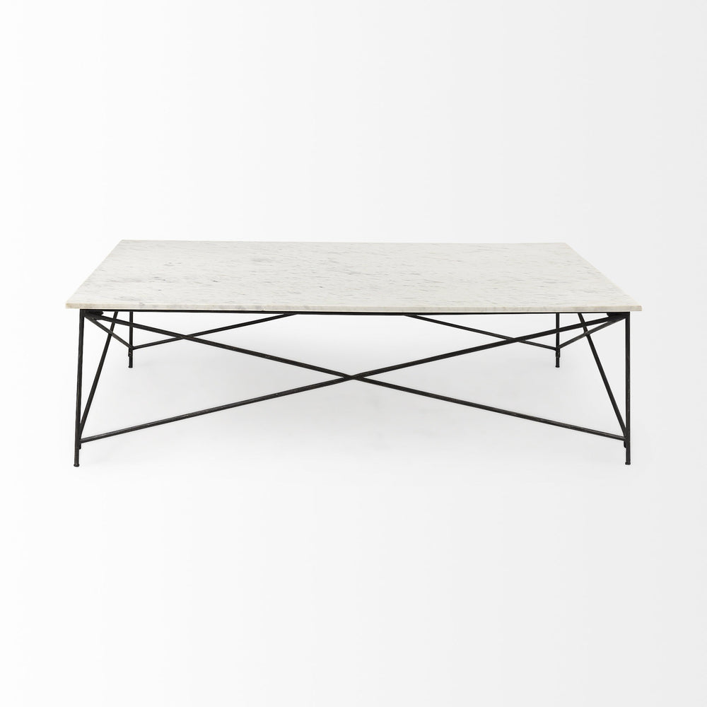 Homeroots 35" White Metal Coffee Table   393180