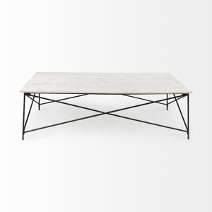 Homeroots 35" White Metal Coffee Table   393180