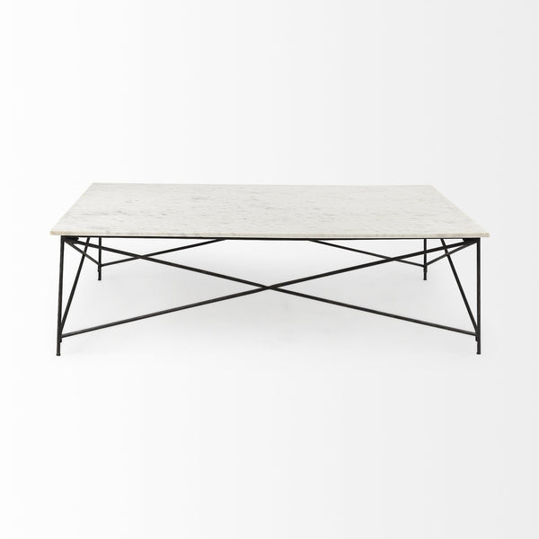 Homeroots 35" White Metal Coffee Table   393180