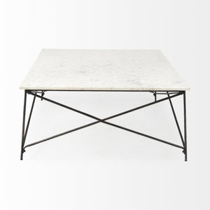 Homeroots 35" White Metal Coffee Table   393180
