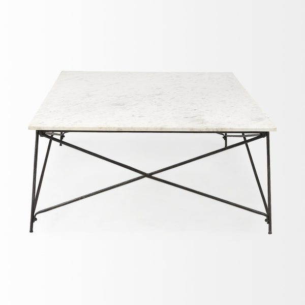 Homeroots 35" White Metal Coffee Table   393180