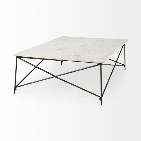 Homeroots 35" White Metal Coffee Table   393180