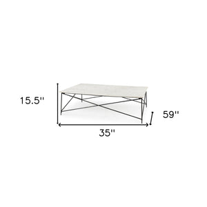 Homeroots 35" White Metal Coffee Table   393180