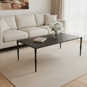 HomeRoots 22" Black Iron Coffee Table - Durable Industrial Design, Versatile for Living Rooms, Offices & More 393184