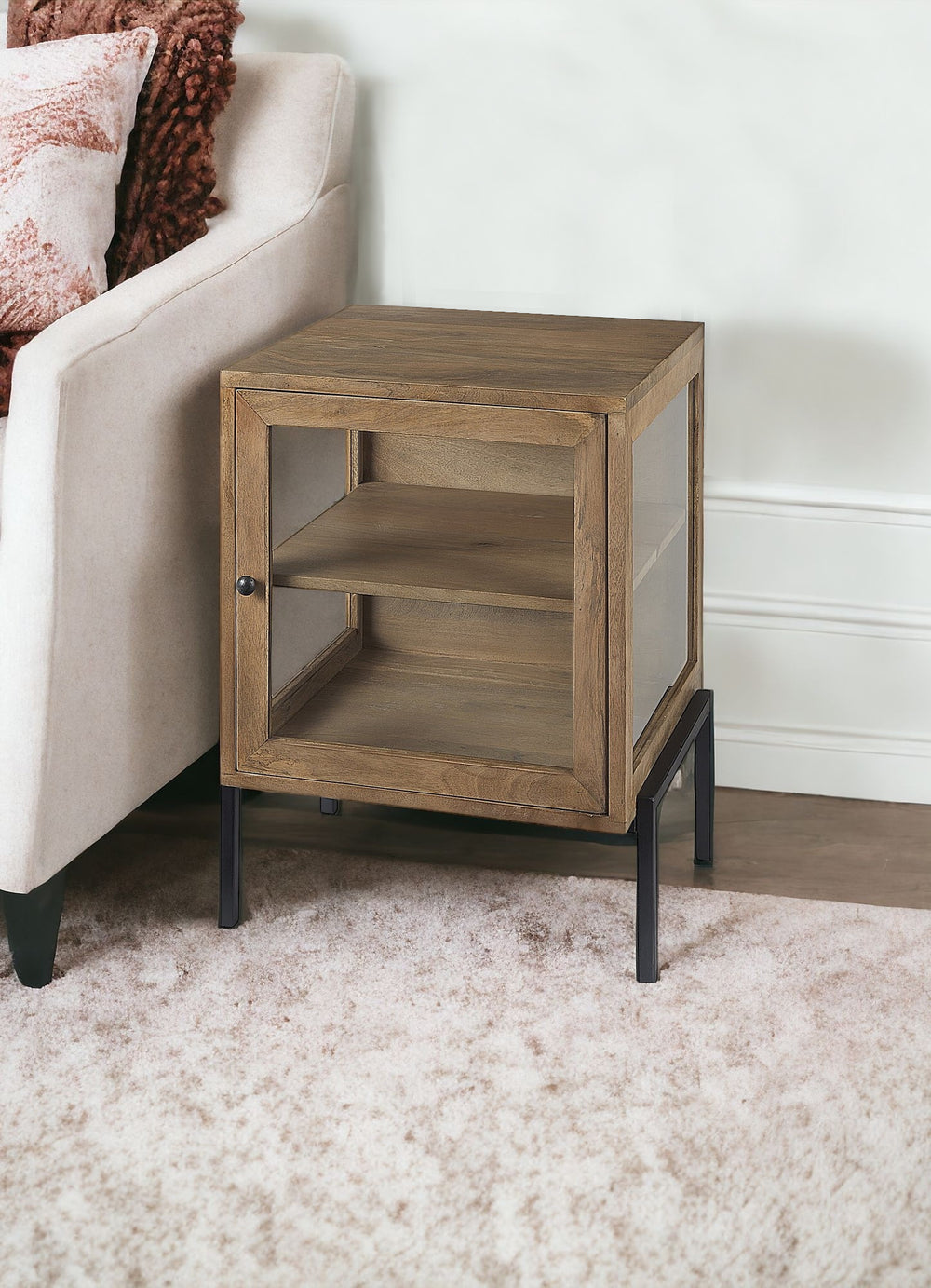 Homeroots 26" Brown Solid Wood Square End Table   393185