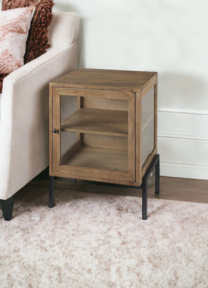 Homeroots 26" Brown Solid Wood Square End Table   393185