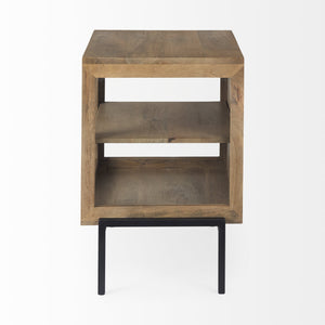 Homeroots 26" Brown Solid Wood Square End Table   393185