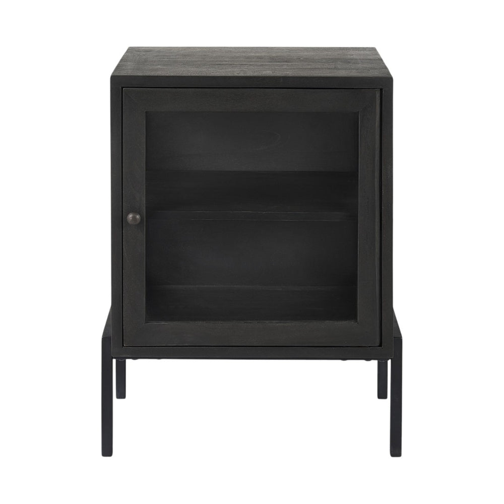 HomeRoots 26" Solid Wood Square End Table - Modern Black & Brown Design for Living Rooms & Small Spaces 393187