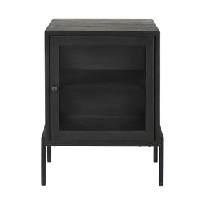 HomeRoots 26" Solid Wood Square End Table - Modern Black & Brown Design for Living Rooms & Small Spaces 393187