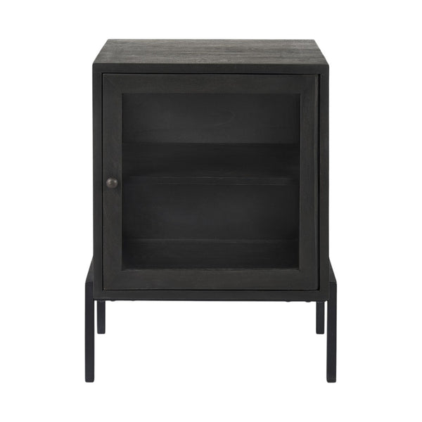 HomeRoots 26" Solid Wood Square End Table - Modern Black & Brown Design for Living Rooms & Small Spaces 393187