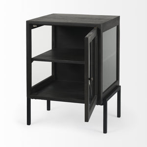 Homeroots 26" Black And Brown Solid Wood Square End Table   393187