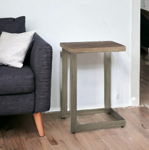 Homeroots 26" Brown Solid And Manufactured Wood Square End Table   393188