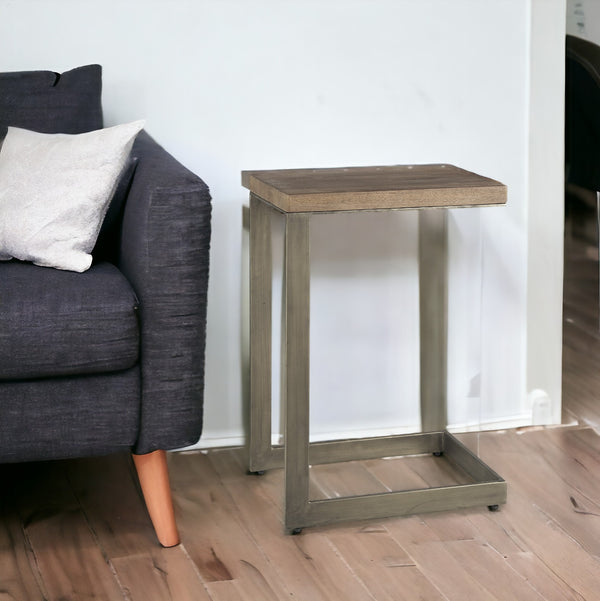 Homeroots 26" Brown Solid And Manufactured Wood Square End Table   393188