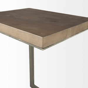 Homeroots 26" Brown Solid And Manufactured Wood Square End Table   393188