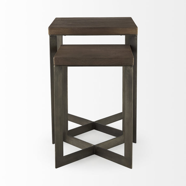 Homeroots 26" Brown Solid Wood Square End Table   393190
