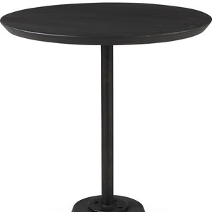 Homeroots 24" Black Solid And Manufactured Wood Round End Table   393191