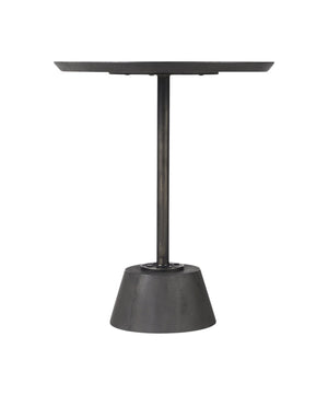 HomeRoots 24" Black Round End Table with Modern Metal Frame and Warm Wood Top - Stylish, Compact, Versatile Accent Piece 393191