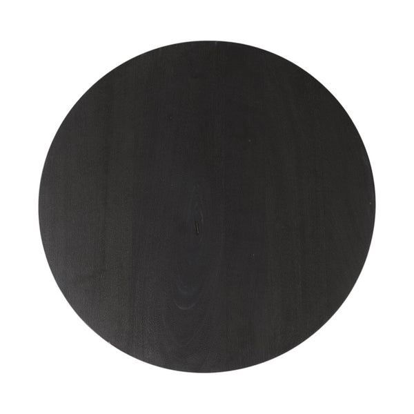 HomeRoots 24" Black Round End Table with Modern Metal Frame and Warm Wood Top - Stylish, Compact, Versatile Accent Piece 393191