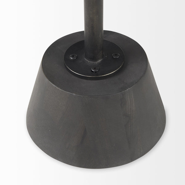 Homeroots 24" Black Solid And Manufactured Wood Round End Table   393191