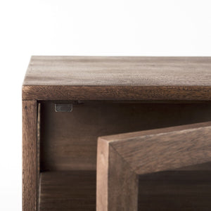 HomeRoots 24" Modern Brown Solid Wood Square End Table with Metal Base - Versatile, Stylish, and Durable! 393193