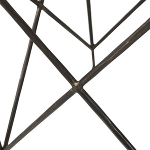 HomeRoots Set of Two Elegant White and Black Marble Nested Tables with Sleek Metal Bases for Modern Spaces 393198