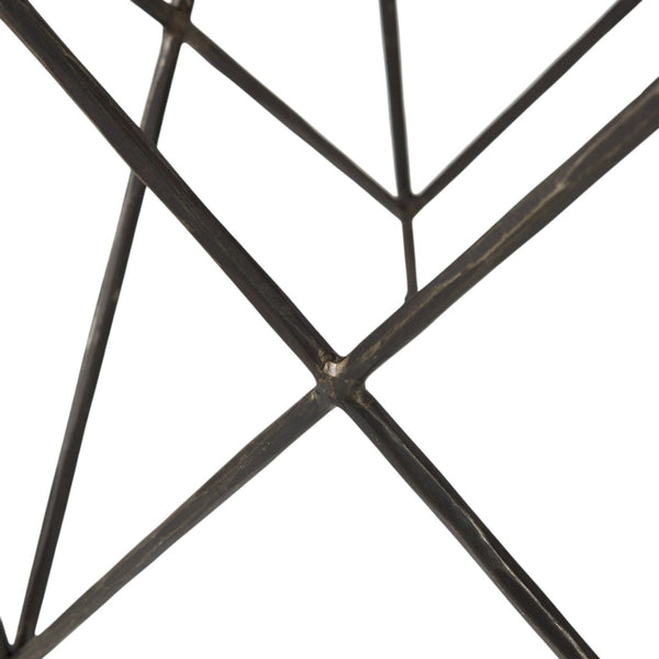 HomeRoots Set of Two Elegant White and Black Marble Nested Tables with Sleek Metal Bases for Modern Spaces 393198