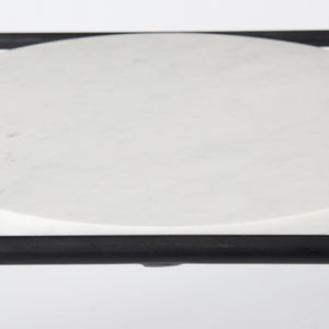 Homeroots 22" Black Marble Round End Table   393200