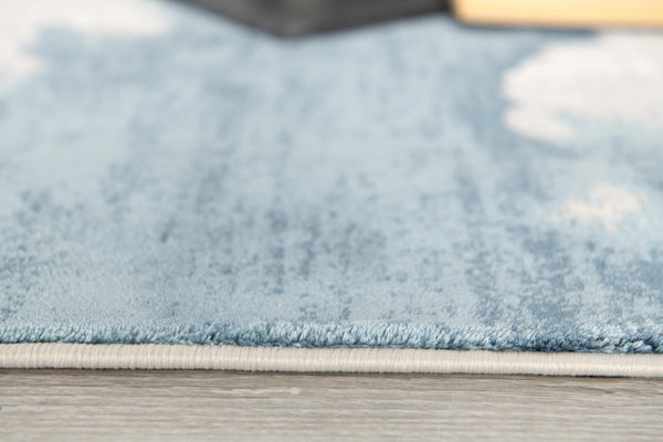 Homeroots 4' X 6' Gray And Blue Abstract Power Loom Area Rug  Viscose 393207