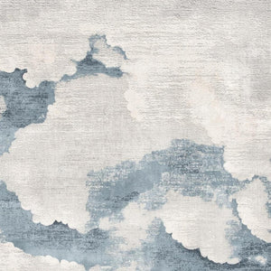 HomeRoots 4' Gray and Blue Abstract Power Loom Area Rug - Modern, Durable Design for High-Traffic Spaces 4' X 6' 393207