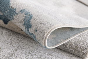 Homeroots 5' X 7' Gray And Blue Abstract Area Rug  Viscose 393208