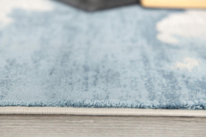 Homeroots 5' X 7' Gray And Blue Abstract Area Rug  Viscose 393208