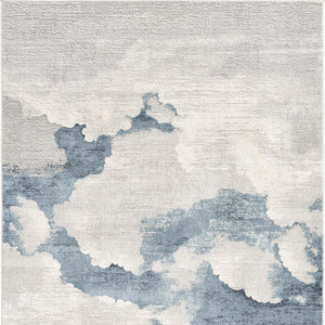 Homeroots 6' X 9' Gray And Blue Abstract Area Rug  Viscose 393209