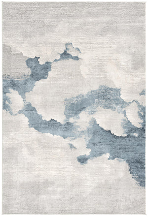 Homeroots 8' X 10' Gray And Blue Abstract Area Rug  Viscose 393210