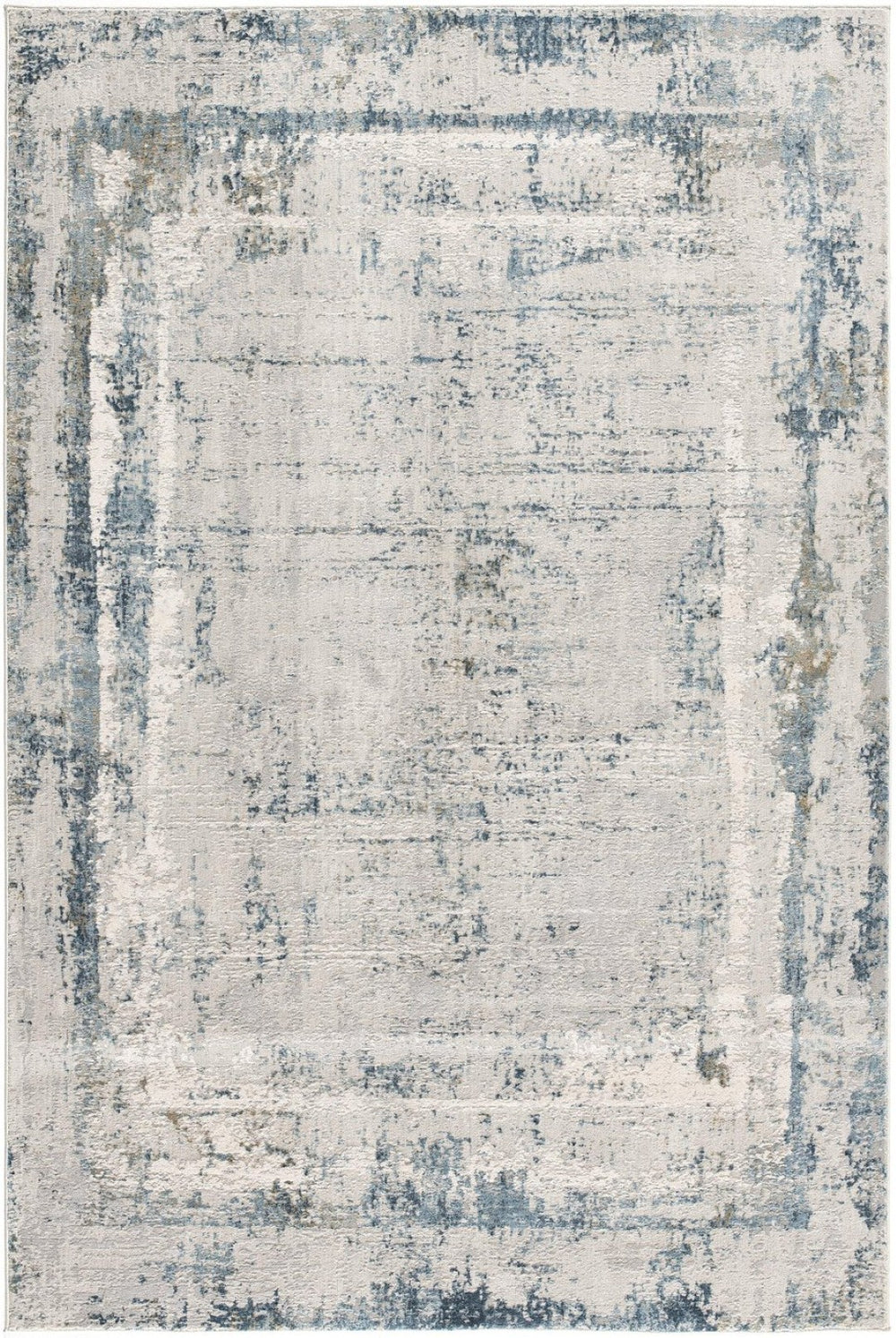 HomeRoots 4' Blue and Ivory Abstract Area Rug - Contemporary Power Loomed Design for Modern Elegance 4' X 6' 393211